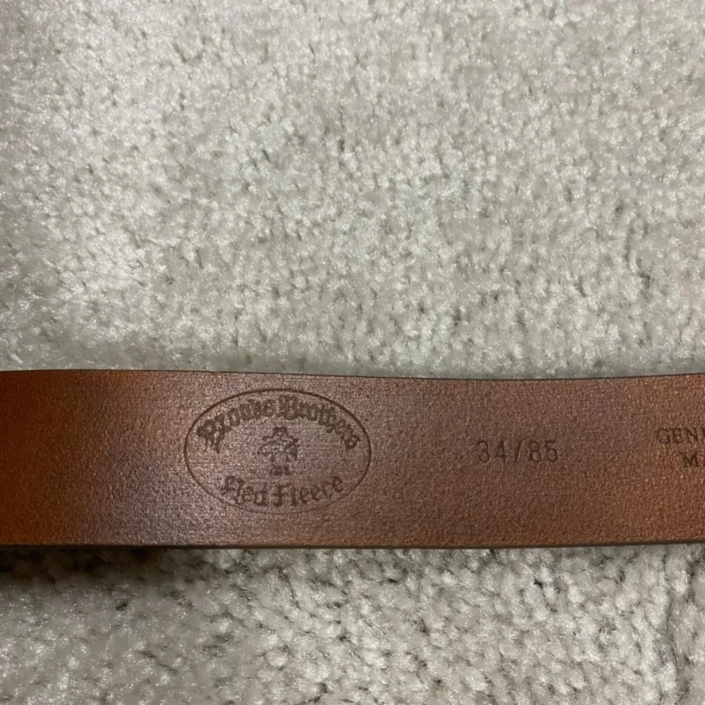 Brooks Brothers Leather Belt Mens 34 Tan Leather Belt Made Italy